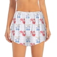 thumbnail image 3 of Uemuo Red Squirrel And Blue Rabbit Pattern Women's Athletic Shorts High Waisted Running Shorts with Liner Pockets Gym Elastic Workout Shorts-Small, 3 of 9