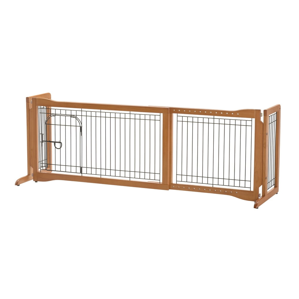 Richell Freestanding Dog Gate, Autumn Matte, 59.80"L x 18.50"W x 20.90