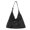 Black, variant on Jeans Spliced Washed Denim Hobo Shoulder Bag, Adjustable Rivet Strap Casual Large Capacity Tote, Light Blue Wash