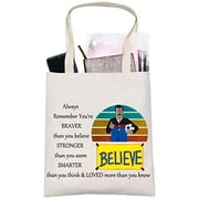 LEVLO Believe Ted Fans Cosmetic Make Up Bag Ted TV Show Inspired Gifts You Are Braver Stronger Smarter Than You Think Ted Zipper Pouch Bag (BELIEVE TED Tote)