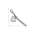 thumbnail image 2 of Gem & Harmony Stainless Steel Heart Charm Link Bracelet 7.5 inches for Women, 2 of 4