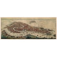 thumbnail image 2 of Mortier 18x10 Black Ornate Wood Framed with Double Matting Museum Art Print Titled - Venice Panoramic Italy - Mortier 1704, 2 of 4
