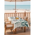 thumbnail image 2 of Outdoor Tablecloth with Umbrella Hole for Patio/Picnic/Party/Camping, Teal Green Eucalyptus Waterproof Table Cloth Rectangle Table Cover Washable, Farmhouse Weeping Leaves Linen (52"x 70"), 2 of 8