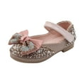 thumbnail image 2 of Girls Dance Shoes, Sparkling Rhinestone & Bow Ballet Flats for Performance, Lightweight & Flexible Sole for Recital & Party Play Pink 29, 2 of 3