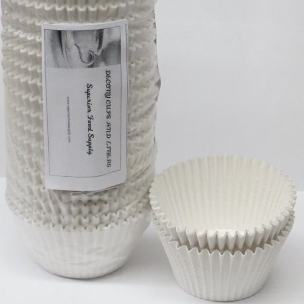 Decony White Jumbo Cupcake muffin Liners 6'' appx. 500 pack