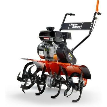 SuperHandy Mini Powered Cultivator - Ground Hand Tiller with Tine Shield, Single Power Tillers