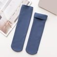 thumbnail image 2 of Fgnfyis Snow Socks for Women Lined Soft Velvet Slim Thermal Socks Winter Warm Floor Socks with Vertical Navy One Size, 2 of 3