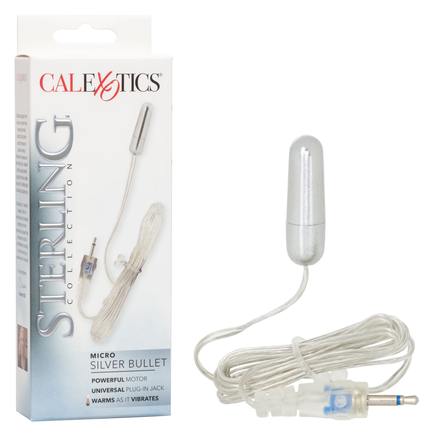 CalExotics Sterling Metallic Collection Micro Silver Solo Bullet Plug-In - Silver