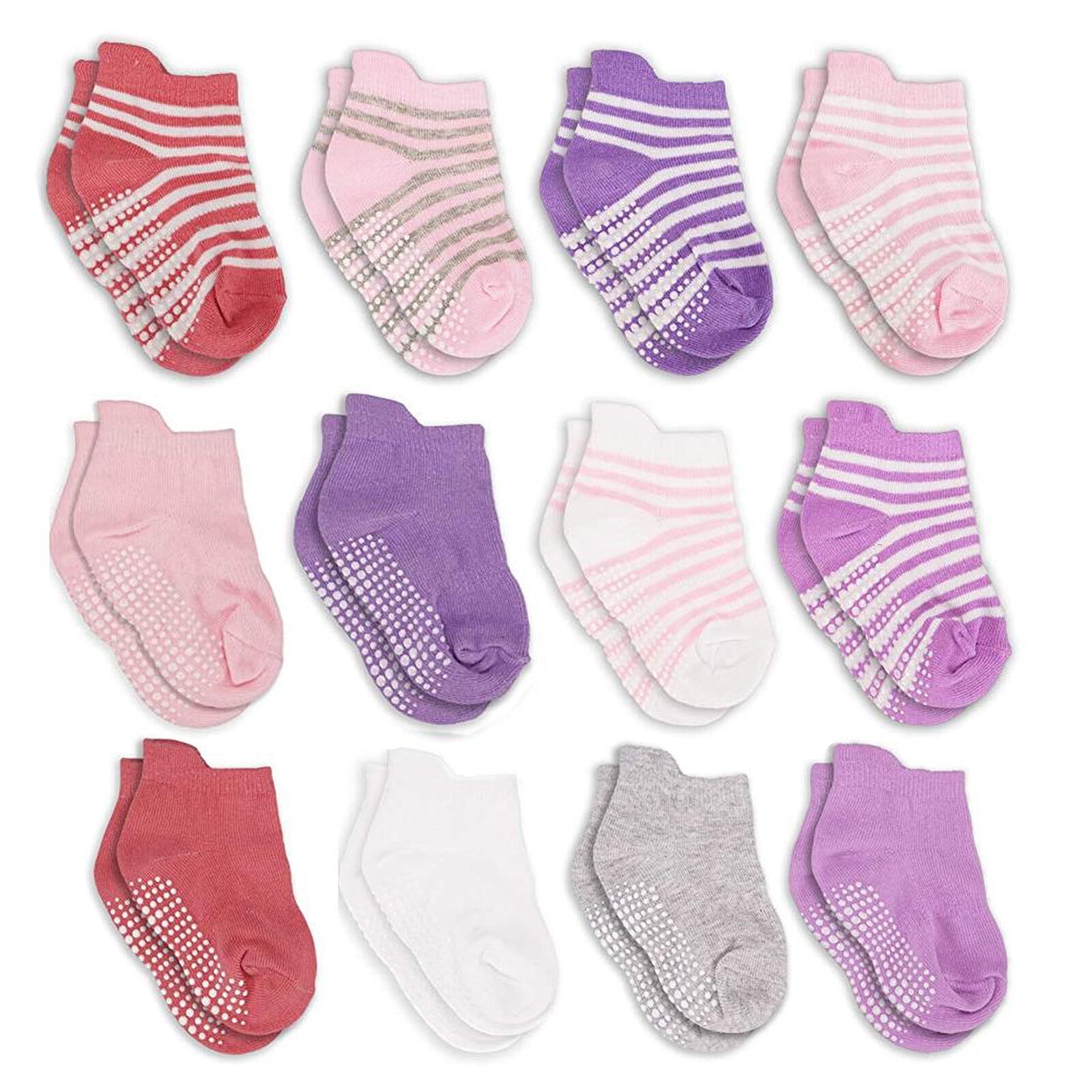 12 Pairs Baby Non Slip Socks Toddler Socks With Grips Ankle For Infants