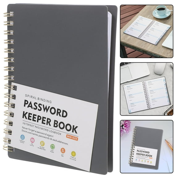 GOOHOCHY Portable Password Book with Colorful Alphabetical Tabs for Easy Organization and Daily Use Grey Size