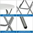 thumbnail image 6 of SuperDeal 32in Round Granite White Plastic Folding Table High Top Portable Patio Party Cocktail Table, 6 of 11