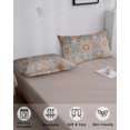 thumbnail image 4 of Vintage Blue Pillow Covers King Size, Ethnic Middle Century Geometric Abstract Soft Bed Throw Pillowcases Breathable Cooling Long Lumbar Body Pillow Sham Cover for Bed Sofa 20''x40'', 4 of 7