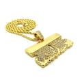 thumbnail image 2 of Stone Stud Shaving Cream Razor Blade Pendant w/3mm 18" Rope Chain Necklace, Gold-Tone, 2 of 2