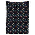 thumbnail image 2 of Galaxy Tablecloth, Simplistic Cartoon Design of Various Planets and Dot Shape Stars, Rectangle Satin Table Cover Accent for Dining Room and Kitchen, 60" X 84", Multicolor, by Ambesonne, 2 of 2