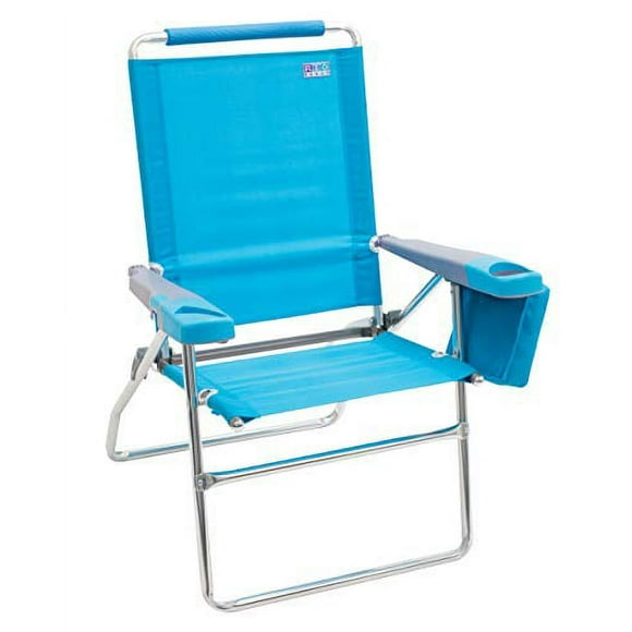 Rio Beach 17" Extended Height 4-Position Folding Beach Chair, Turquoise