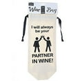 thumbnail image 5 of Drawstring Ribbon Winebag, 5.375 inches x 14 inches, Partners, 5 of 5