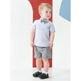 thumbnail image 6 of famuka Baby Boy Summer Suit Short Sleeve Button Down Shirt Shorts Outfit Wedding Clothes, 6 of 11