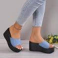 thumbnail image 6 of Women Fashion Sandals Wedges Sandals Platform Casual Summer High Heels Open Toe Espadrilles Sandal Slip on Shoes Women Dressy Platform Heel Arch Support Slip Sandals, 6 of 9
