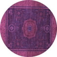 thumbnail image 1 of Ahgly Company Indoor Round Abstract Purple Modern Area Rugs, 4' Round, 1 of 4