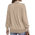 thumbnail image 6 of Womens Sweatshirt Quarter Button Henley V Neck Fleece Pullover Fall Long Sleeve Sweat Shirts with Pocket, 6 of 6