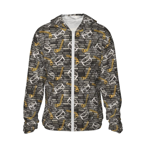 Balery Hockey1 Sudadera ligera de manga larga con capucha y protección solar UPF 50+ para hombre y mujer, ideal para pesca y running-XX-Large