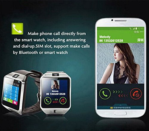 Bluetooth Smart Watch DZ09 Smartwatch GSM SIM Card With Camera For Android IOS Black