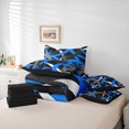 thumbnail image 6 of Homewish Abstract Geometric Striped 7pcs Bedding Comforter Set,Line Pattern Queen Bedding Sets,Blue Black Queen Sheet Sets For Kids,Super Cozy Room Decor Reversible, 6 of 8
