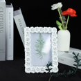 thumbnail image 3 of HAHDAXIA Butterfly Flowers Pattern Photo Frame, Resin Card Photo Frame Picture Frame for Desktop Table Top Display, Home Decoration, Photo Gallery-White Flowers-4x6 Inch, 3 of 7