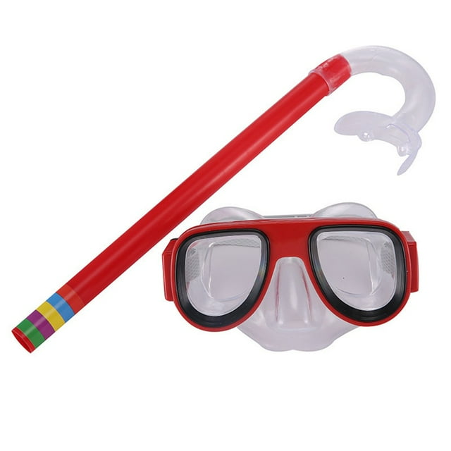 GLFILL Lunettes de Plongée pour Enfants Masque et Tuba Anti-Buée Tube Sec de Natation Boucle de Tuyau Réglable Équipement de Plongée sous-Marine Rouge