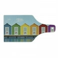 thumbnail image 1 of Landscape Cutting Board, Image of Colorful Beach Cabins on an Old Wooden Pier by Sea Summer Beach House, Tempered Glass Cutting and Serving Board, Wine Bottle Shape, Multicolor, by Ambesonne, 1 of 1