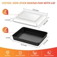 thumbnail image 5 of Vesteel Stainless Steel Baking Pan with Lid, 12.5 x 9.75 x 2 Inch Nonstick Rectangle Sheet Cake Pans with Covers, Non-toxic Bakeware Set for Casseroles Brownies Cakes ( 2 Pans + 2 Lids ), 5 of 7