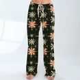 thumbnail image 7 of SAATLERI Christmas Pajamas Pants Women Santa Print Loose Soft Lounge Pants Wide Leg Drawstring Holiday Comfy Pj Bottom with Pockets, 7 of 7