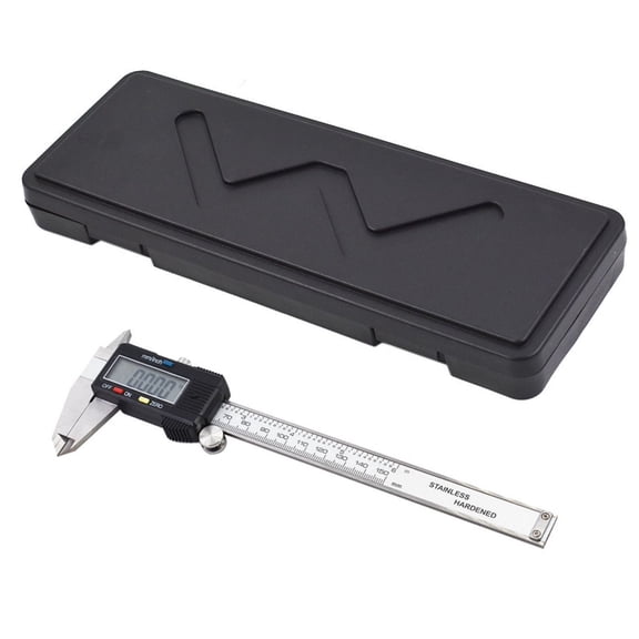0-6 inch LCD Electronic Digital Vernier Caliper Stainless Steel Fraction inch Millimeter Conversion Micrometer Gauge for Length Width Depth Inner Diameter Outer Diameter