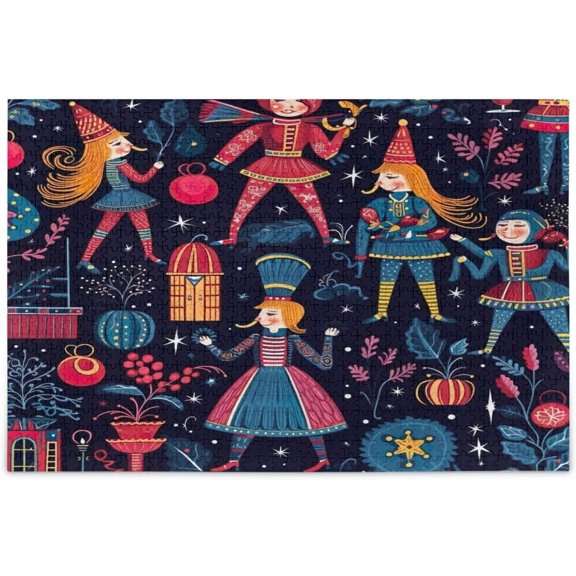 FREEAMG Christmas Nutcracker Puzzles for Adults 500 Pieces, Adults and Kids Ntellectual Decompression Jigsaw Game for Christmas Holiday Toy Birthday Gift