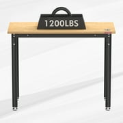 WORKPRO 48x 20 Garage Workbench with Leveling Foot, 1200 LBS Load Capacity Work Benches for Garage, Workshop, Home, Woodworking