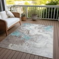 thumbnail image 5 of HomeRoots 622424 9 x 12 ft. Teal, Blue & Taupe Abstract Washable Transitional Indoor & Outdoor Rectangle Area Rug, 5 of 9