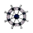 thumbnail image 4 of Broche para hombre con hebilla náutica en apariencia de casco con broches en apariencia de cristal Plata Yinane Pin de broche, 4 of 5