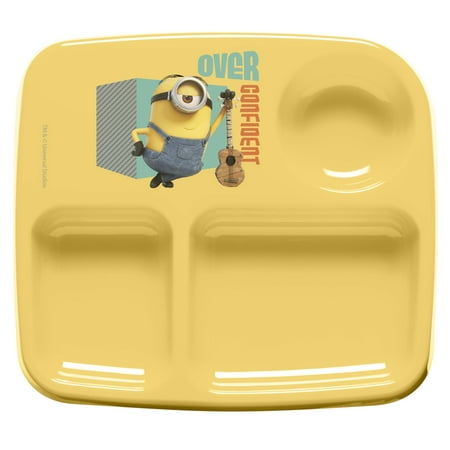 Zak Designs Toddlerific Minions Kids Plate with 3 Sections, Yellow