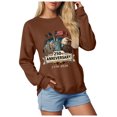thumbnail image 5 of Leey-World Pretty Flag Heart 1776 2026 July 4th 250th Birthday T-Shirt American Shirts for Women(Brown,XL), 5 of 9