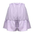 thumbnail image 6 of fatyb Women's Flowy Shorts Ruffle Hem Wide Leg Shorts Elastic Waist Lightweight Casual Summer Shorts, 6 of 7