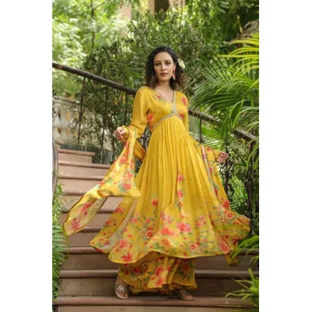 Traditional Wear Kurti Sharara Dupatta Set Indian Pakistani Clothing