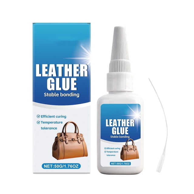 Kit de Reparación de Cuero Pegamento Adhesivo 50Ml, Tejido Doméstico de Ajuste Rápido para Zapatos Y Tapicería, Reparación de Pegamento de Cuero con 4 Boquillas de Punta Fina, No Tóxico E Inodoro
