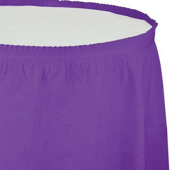 Touch of Color Plastic Tableskirt, 14 Ft, Amethyst, 1 Ct