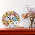 thumbnail image 2 of Cute Animal Chart Round Wall Clock Silent Battery Operated Home Decor for Living Room Bedroom, 2 of 7