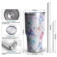 thumbnail image 6 of 30oz Light Purple Butterfly Pattern Tumblers Stainless Steel Tumbler with Lid and Straw,Vacuum Insulated Double Wall Travel Tumbler Cups Mug with Cleaning Brush for Coffee,Tea, 6 of 7