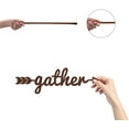 thumbnail image 3 of Cutout Sign Gather Arrow Wooden Wall Art Decor Wood Word Sculpture Signs Rustic Farmhouse for Housewarming Home Front Door Entryway Wall Decoration, Brown, 11.9 x 3.7inch, 3 of 9