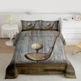thumbnail image 2 of Homewish Vintage Golf Sports Bedding Comforter Set, Western Rustic Cabin Twin Comforter Sets, Grey Olive Wooden Plank Reversible Bedding Set, Lightweight Room Decor, 2pcs, 2 of 8