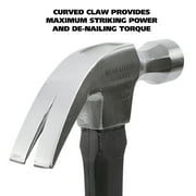 GreatNeck Fiberglass Curved Claw Steel Hammer with Fiberglass Handle, 16 oz