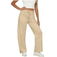 thumbnail image 2 of BRGZLK Sweatpants Women Solid Color Baggy Wide Leg Pants Lounge Casual Pajama Sweat Pants Drawstring Elastic Waist Pant with Pockets, 2 of 7