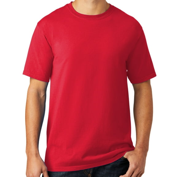 Mens Soft Pigment Dyed Cotton Tee Shirt, Medium Red